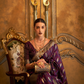 Satin Handloom Saree with Intricate Weaving Work