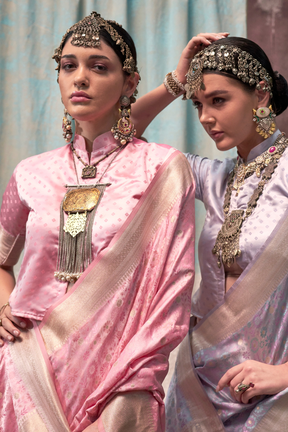 Lustrous Pure Satin Silk Saree with Banarasi Handloom Weave