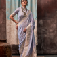 Lustrous Pure Satin Silk Saree with Banarasi Handloom Weave