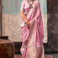 Lustrous Pure Satin Silk Saree with Banarasi Handloom Weave