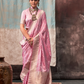Lustrous Pure Satin Silk Saree with Banarasi Handloom Weave
