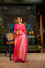 Elegant Fuchsia Satin Saree with Smooth Lustrous Finish