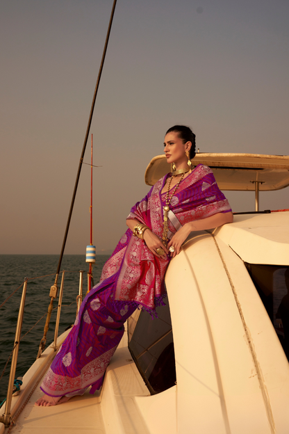 Regal Zari Woven Banarasi Saree with Traditional Motifs