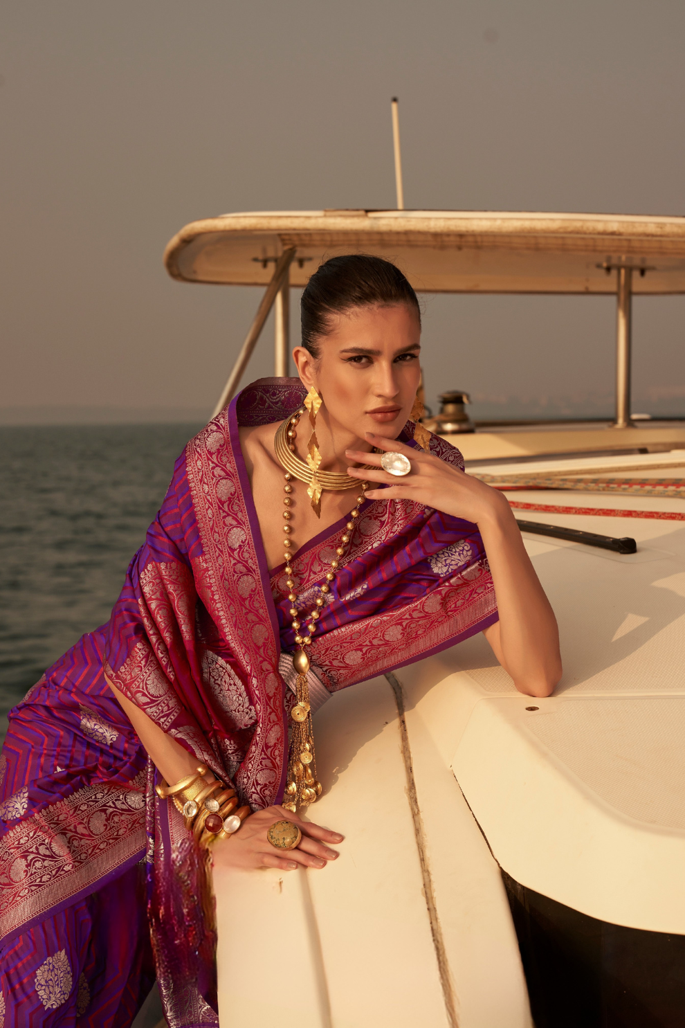 Regal Zari Woven Banarasi Saree with Traditional Motifs