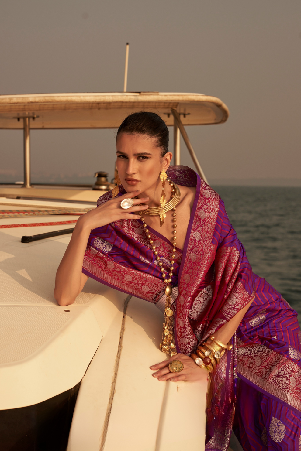 Regal Zari Woven Banarasi Saree with Traditional Motifs