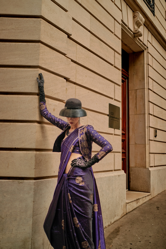 Zari Handloom Woven Satin Silk Saree with Lustrous Finish