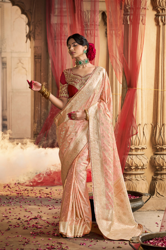 Pure Satin Bliss Saree with Fancy Finish and Designer Appeal - LaVante Fashion