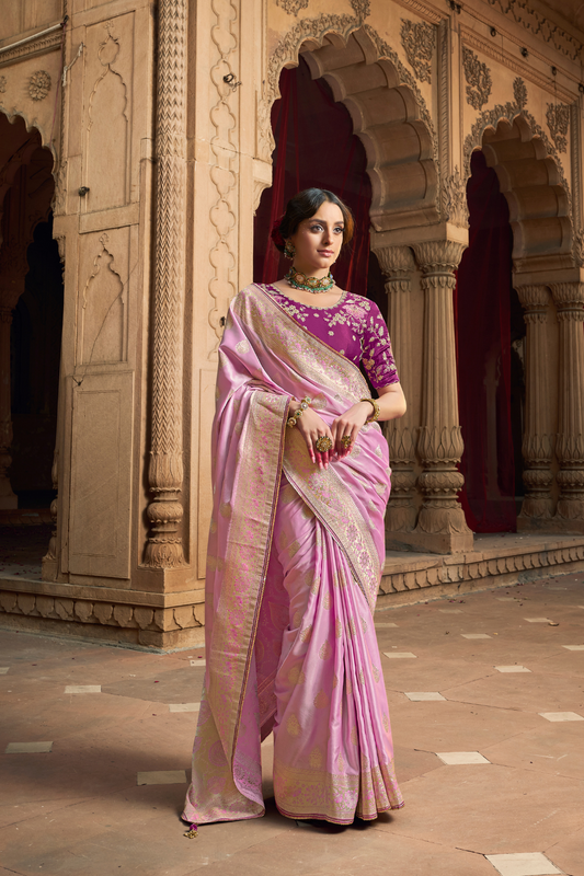 Pure Satin Bliss Saree with Fancy Finish and Designer Appeal - LaVante Fashion