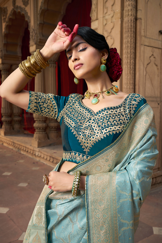 Pure Satin Bliss Saree with Fancy Finish and Designer Appeal - LaVante Fashion