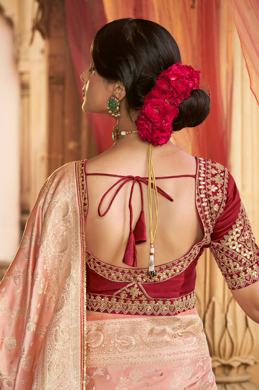 Pure Satin Bliss Saree with Fancy Finish and Designer Appeal - LaVante Fashion