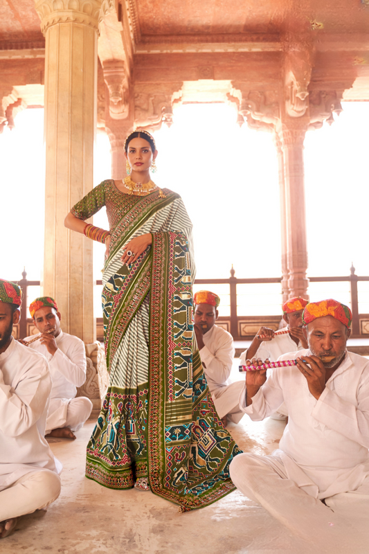 Elegant Designer Patola Saree in Pure Smooth Silk