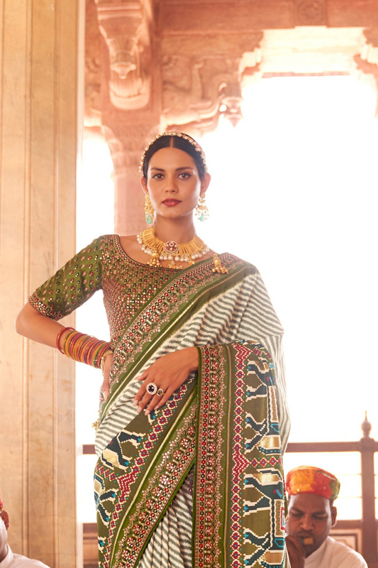 Elegant Designer Patola Saree in Pure Smooth Silk