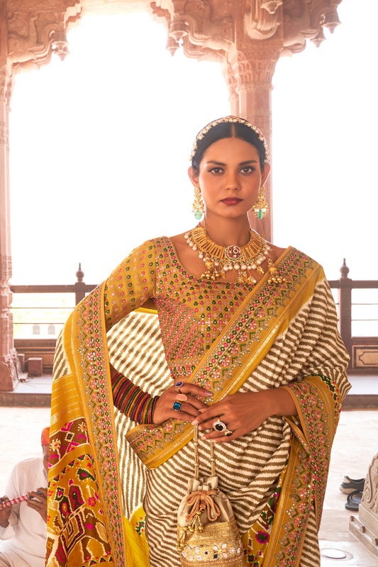 Elegant Designer Patola Saree in Pure Smooth Silk