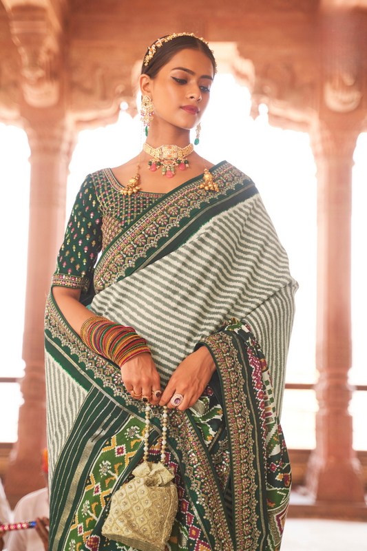 Elegant Designer Patola Saree in Pure Smooth Silk