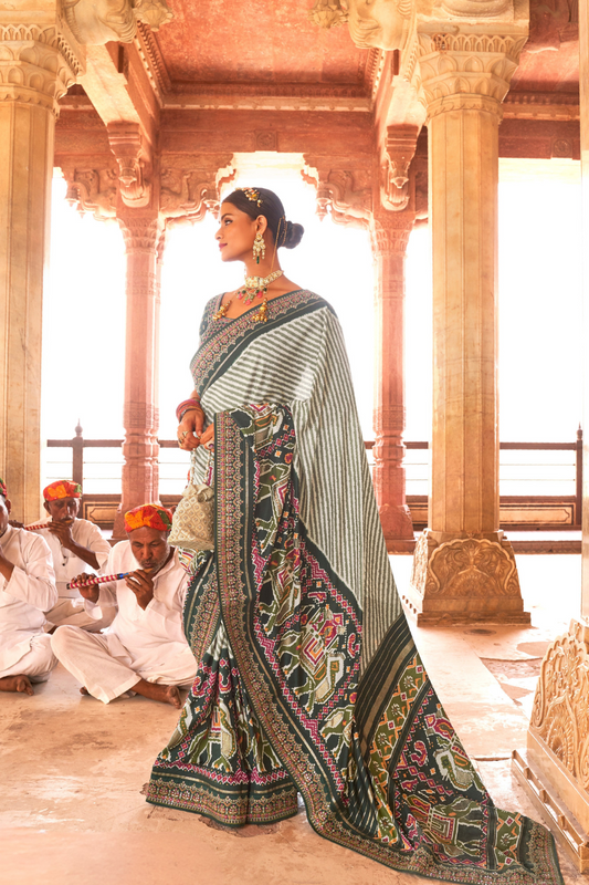 Elegant Designer Patola Saree in Pure Smooth Silk