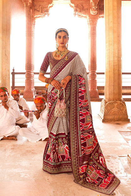 Elegant Designer Patola Saree in Pure Smooth Silk