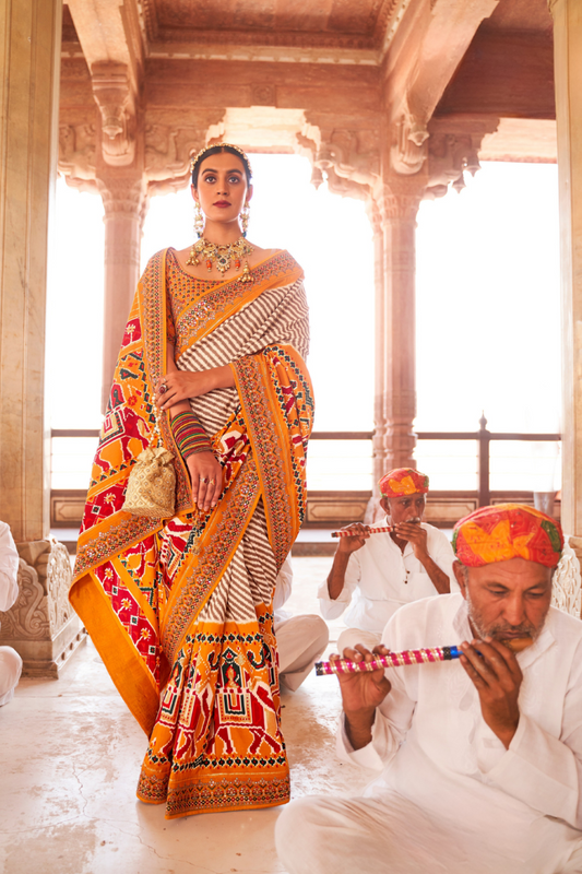 Elegant Designer Patola Saree in Pure Smooth Silk