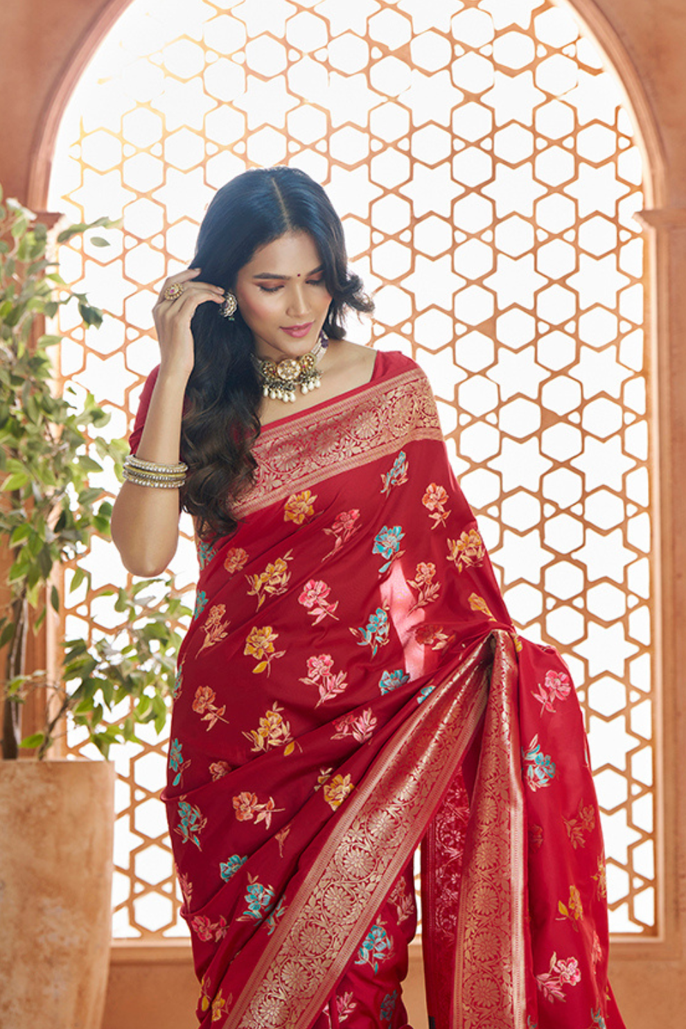 Pure Soft Banarasi Silk Saree with Traditional Zari Weaving - LaVante Fashion