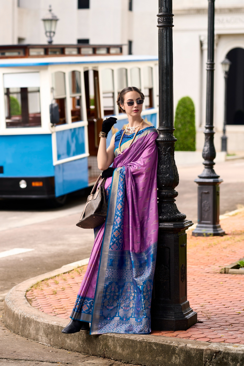 Soft Silk Saree with Ikkat Border and Classic Elegance - LaVante Fashion