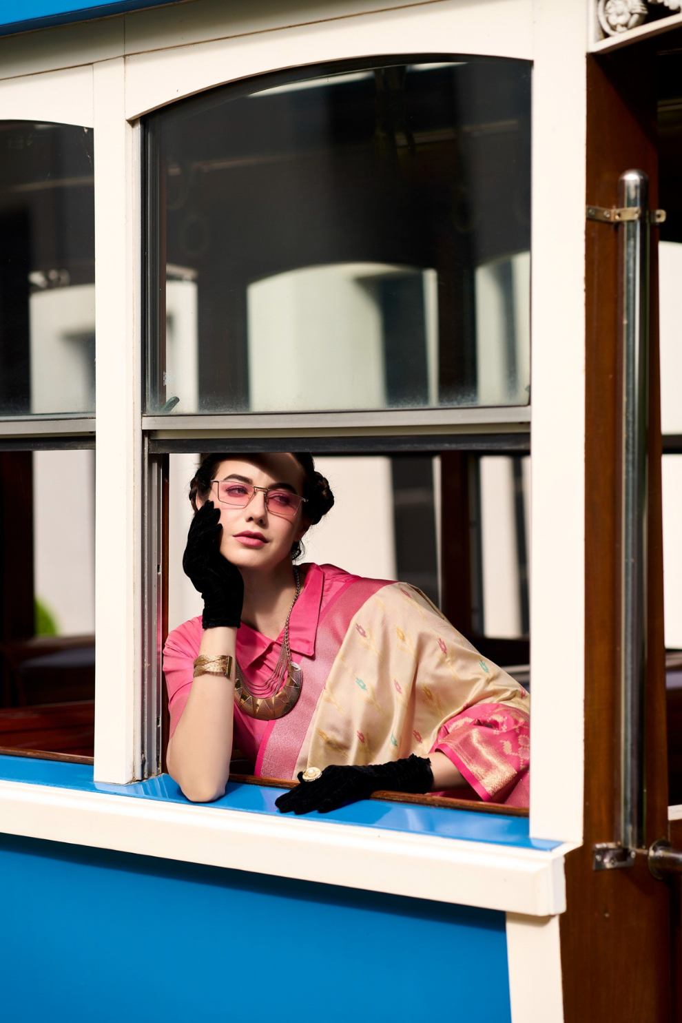 Soft Silk Saree with Ikkat Border and Classic Elegance - LaVante Fashion