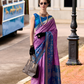 Soft Silk Saree with Ikkat Border and Classic Elegance - LaVante Fashion