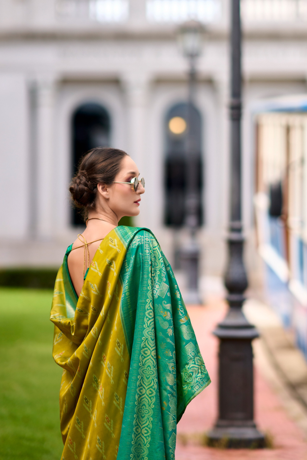 Soft Silk Saree with Ikkat Border and Classic Elegance - LaVante Fashion
