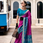 Soft Silk Saree with Ikkat Border and Classic Elegance - LaVante Fashion