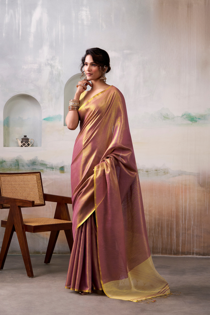 Lightweight Tissue Silk Saree with Luxurious Glow Finish