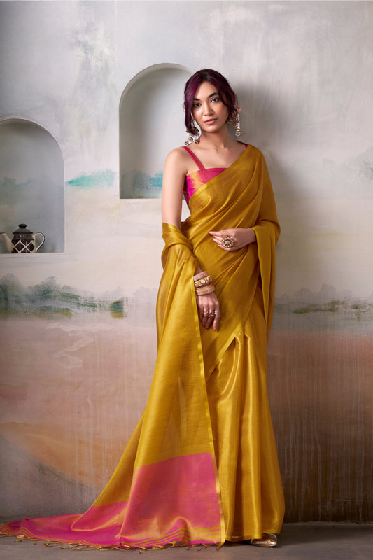 Lightweight Tissue Silk Saree with Luxurious Glow Finish