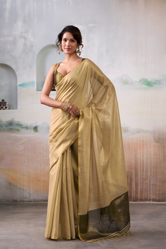 Lightweight Tissue Silk Saree with Luxurious Glow Finish
