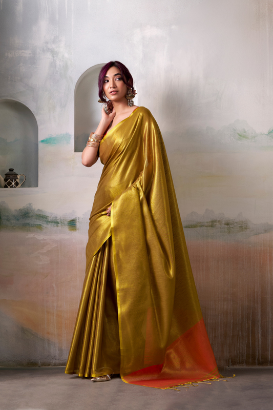 Lightweight Tissue Silk Saree with Luxurious Glow Finish