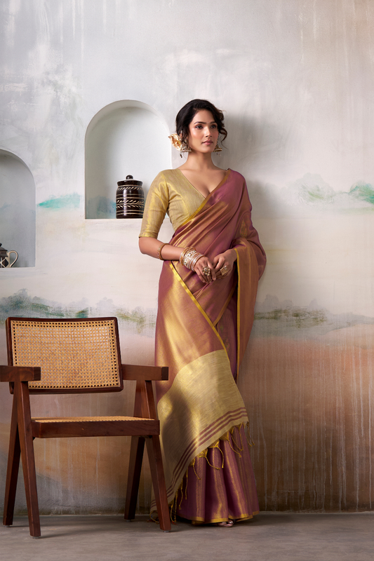 Lightweight Tissue Silk Saree with Luxurious Glow Finish