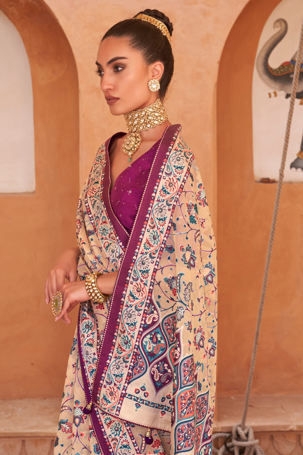 Elegant Tissue Silk Saree with Patola Designer Blouse