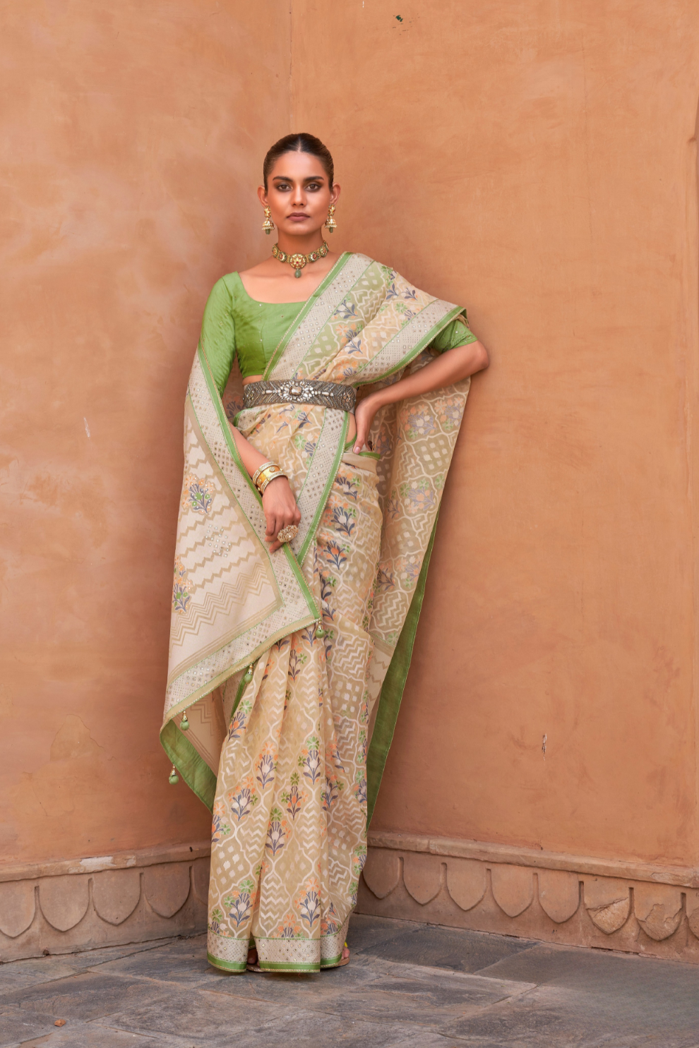 Elegant Tissue Silk Saree with Patola Designer Blouse
