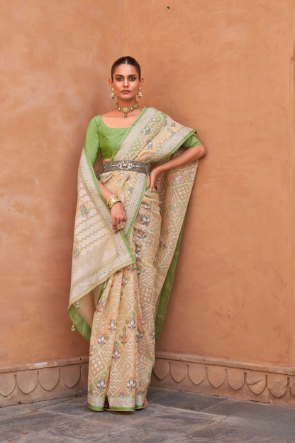 Elegant Tissue Silk Saree with Patola Designer Blouse