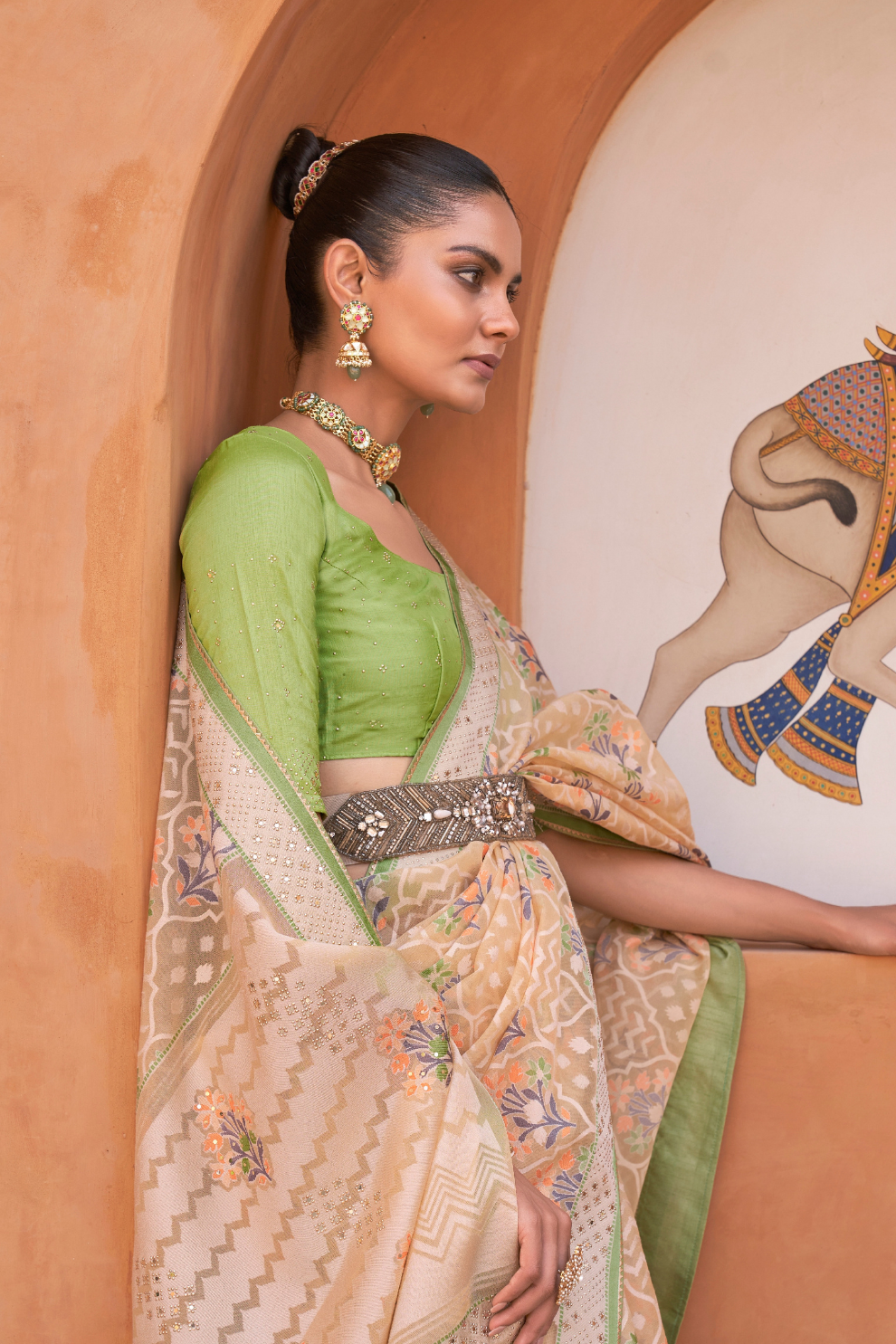 Elegant Tissue Silk Saree with Patola Designer Blouse