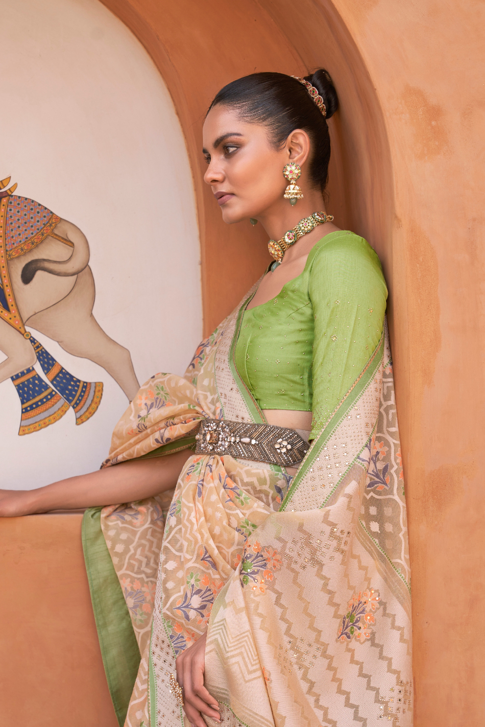 Elegant Tissue Silk Saree with Patola Designer Blouse