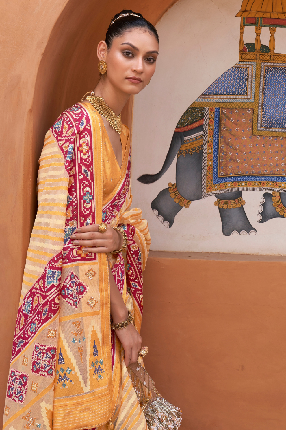 Elegant Tissue Silk Saree with Patola Designer Blouse