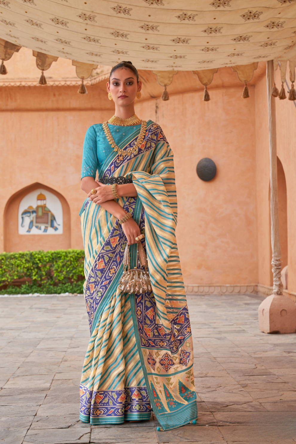 Elegant Tissue Silk Saree with Patola Designer Blouse