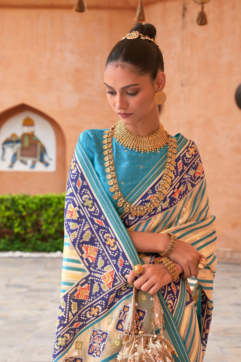 Elegant Tissue Silk Saree with Patola Designer Blouse