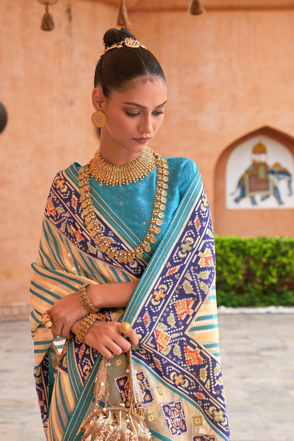 Elegant Tissue Silk Saree with Patola Designer Blouse