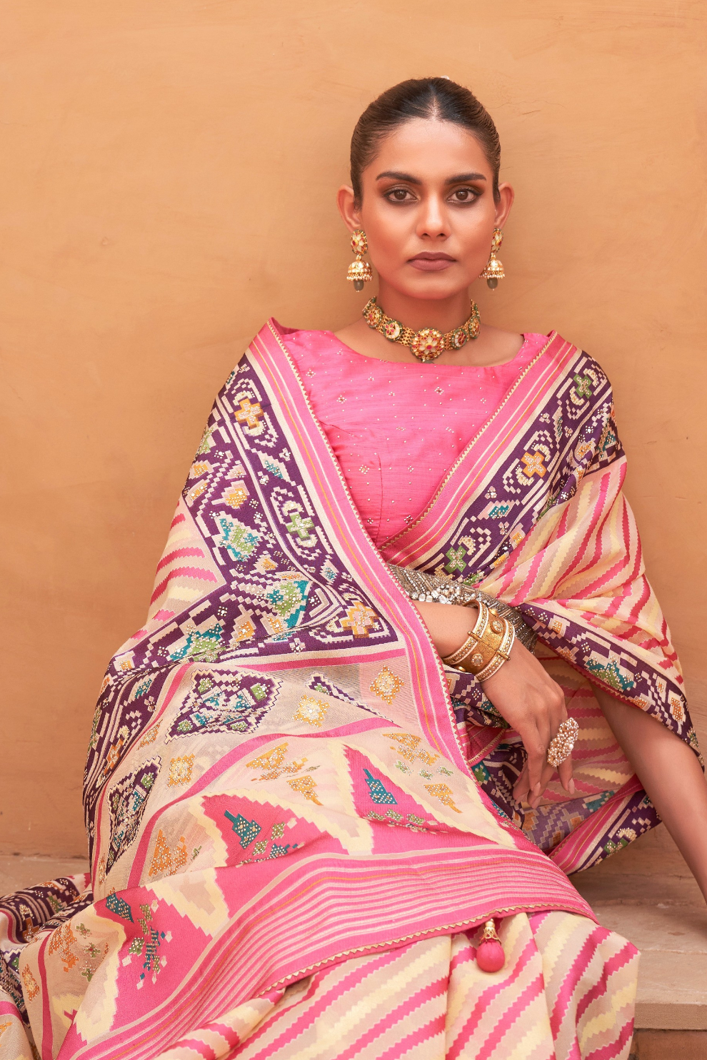 Elegant Tissue Silk Saree with Patola Designer Blouse