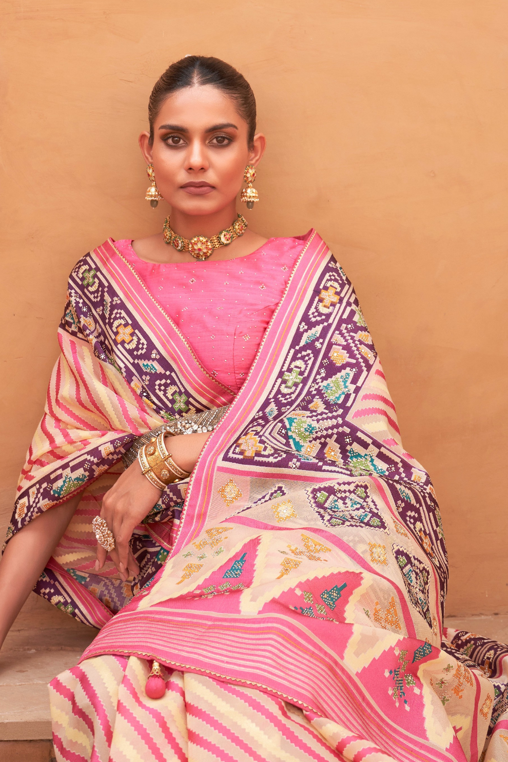 Elegant Tissue Silk Saree with Patola Designer Blouse