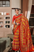 Pure Tussar Silk Saree with Patola Print & Lagdi Patta Pallu - LaVante Fashion