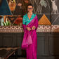 Pure Viscose Handloom Saree with Contrast Heavy Blouse