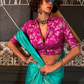 Pure Viscose Handloom Saree with Contrast Heavy Blouse