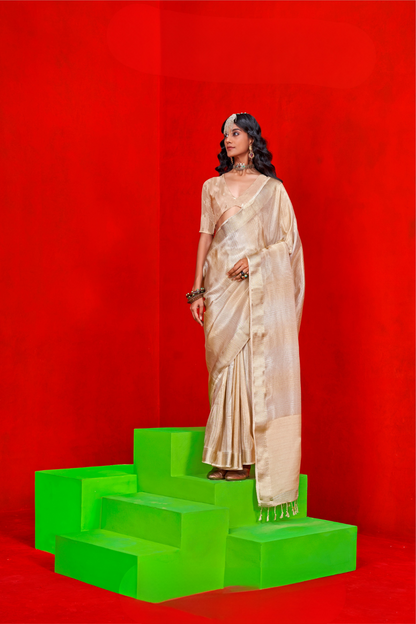 Pure Viscose Zari Tissue Saree with Subtle Shine and Elegance