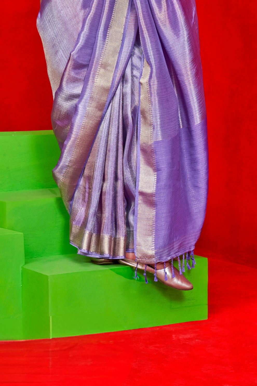 Pure Viscose Zari Tissue Saree with Subtle Shine and Elegance