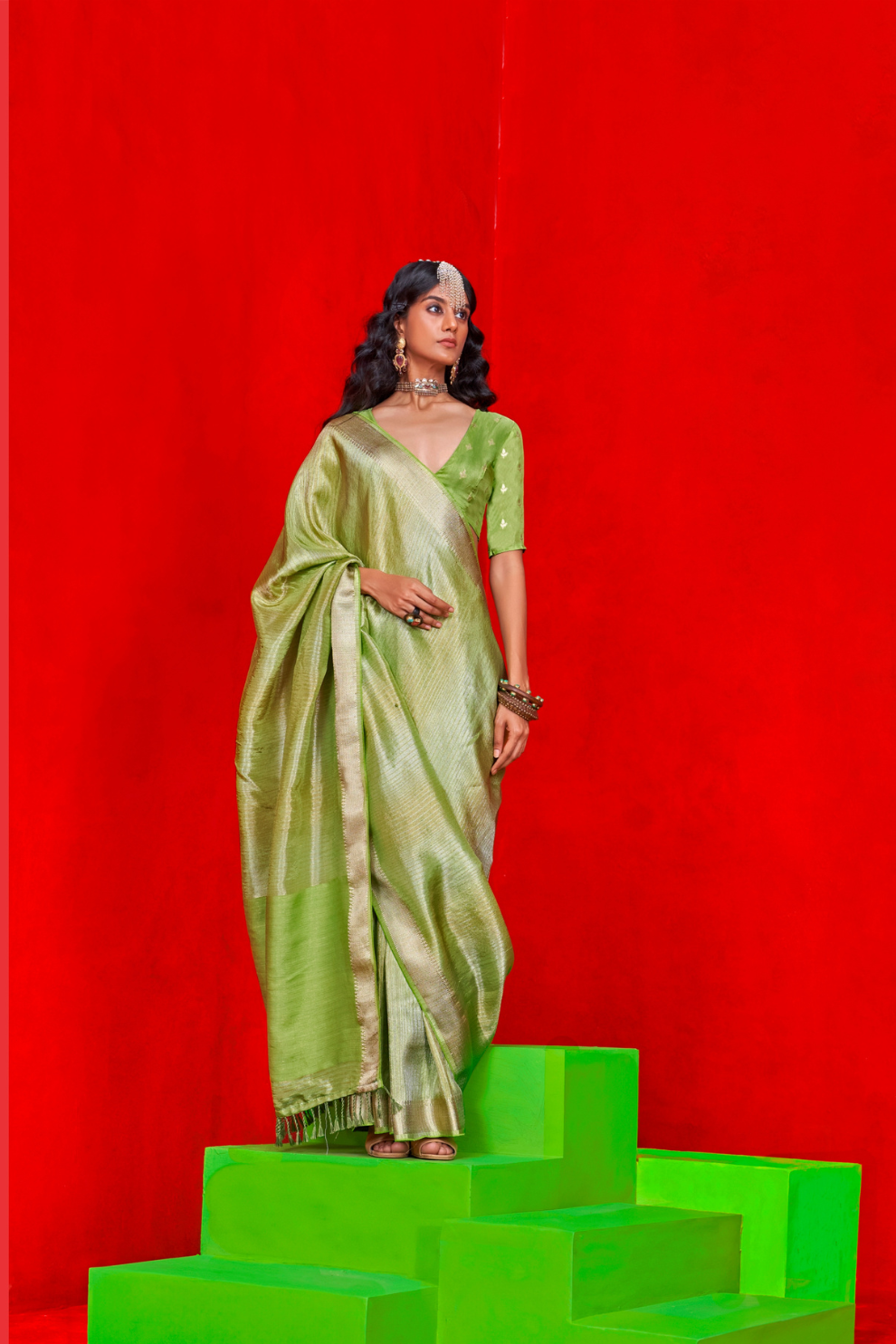 Pure Viscose Zari Tissue Saree with Subtle Shine and Elegance