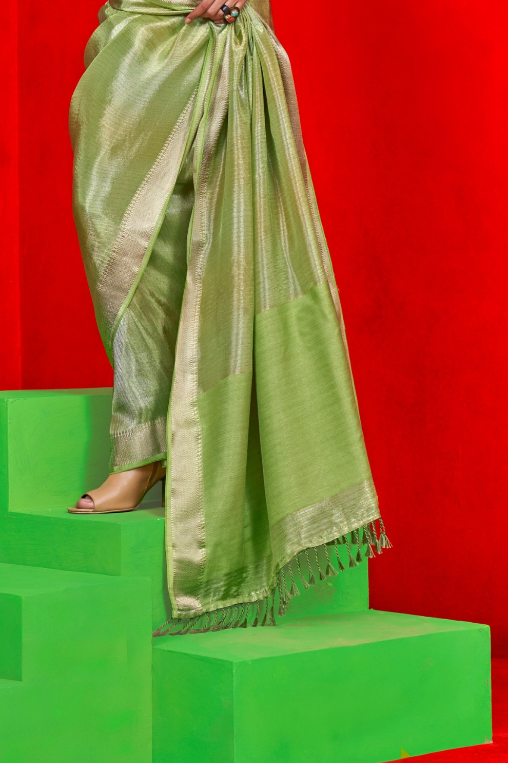 Pure Viscose Zari Tissue Saree with Subtle Shine and Elegance